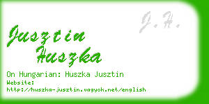 jusztin huszka business card
